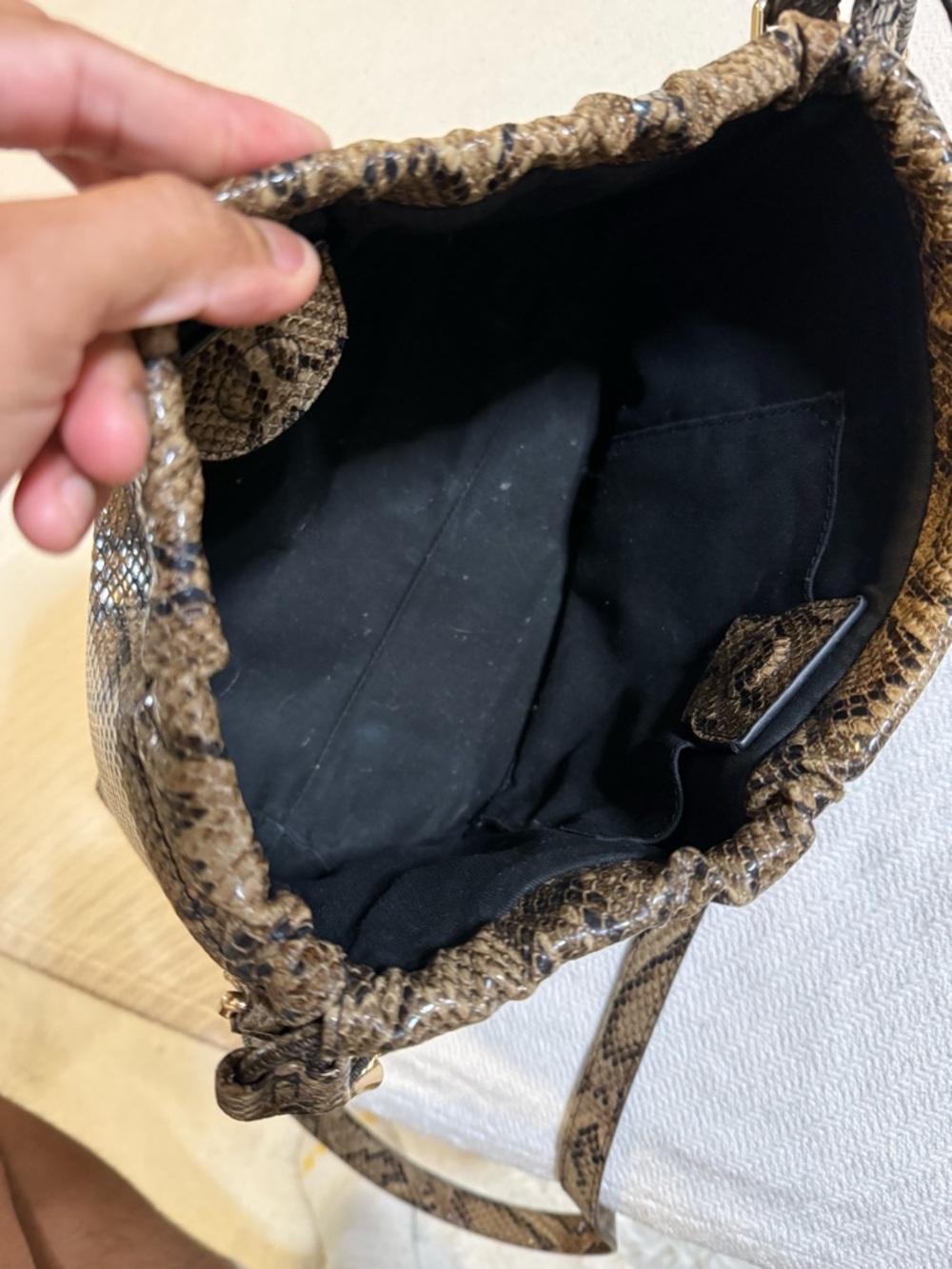 APC Women's Snake-Print Crossbody Tote - Brown - Picture 3 of 8